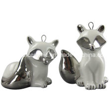 Ion Plating Ceramic Pendant, Porcelain Fox Gift Hang Decoration Accessory